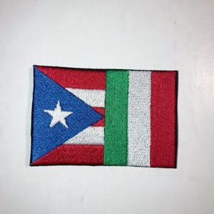 Puerto Rican - Italian embroidered flag hat patch